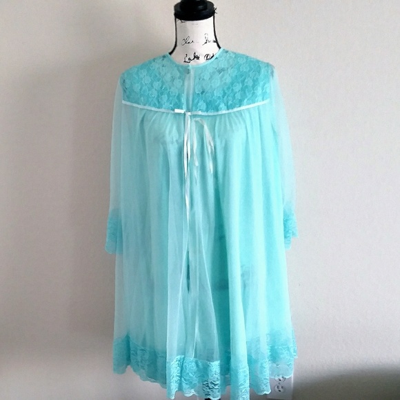 Vtg Baby doll Chiffon Peignoir Set - Picture 3 of 8